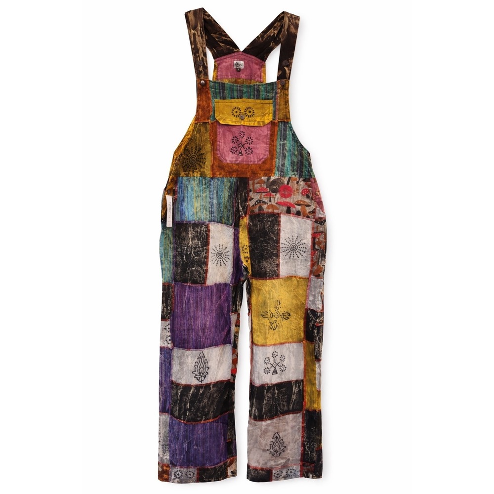 Rhea Threads Women's Cotton Patchwork Overall Wid… - image 1